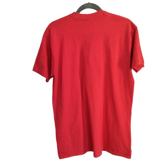 Vintage Men's XXL Las Vegas Tee Red Gold Textured Western Print T Shirt USA Made - Picture 5 of 6